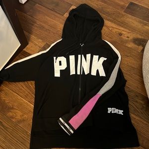 Pink brand hoody with zipper